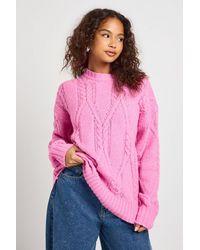 Boohoo - Super Soft Cable Knit Knitted Jumper - Lyst