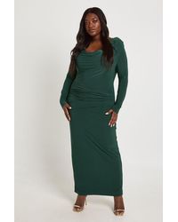 Boohoo - Plus Slinky Bardot Column Maxi Dress - Lyst