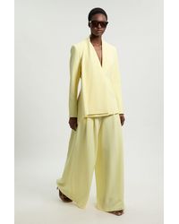 Karen Millen - Soft Tailored Wide Leg Trouser - Lyst