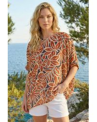 Roman - Floral Buttoned Back Top - Lyst