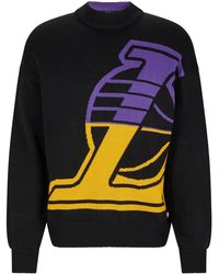 BOSS - Knit Lakers Mock Neck Long Sleeve Sweater - Lyst