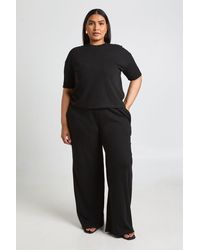 Boohoo - Plus Waffle T-Shirt And Wide Leg Trouser Co-Ord - Lyst