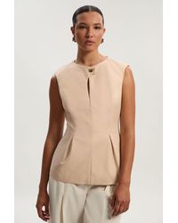 Karen Millen - Techno Hardware Detail Sleeveless Woven Top - Lyst
