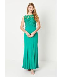 Debut London - By Coast Slash Neck Open Back Applique Prom Dress - Lyst