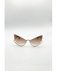 SVNX - Butterfly Dimante Rimless Sunglasses - Lyst