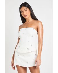 Boohoo - Diamante Embellished Skort - Lyst