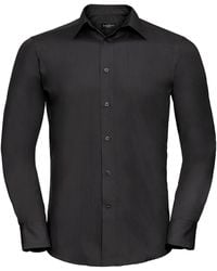 Russell - Collection Long Sleeve Poly-Cotton Easy Care Tailored Poplin Shirt - Lyst