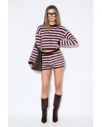 MissPap - Brushed Stripe Knitted Hot Pant - Lyst