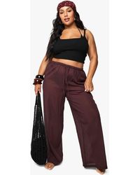 Boohoo - Plus Cheesecloth Beach Pants - Lyst