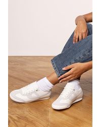 Where's That From - 'Caia' Court Lace Up Trainer With Stripe Detail Faux Leather - Lyst