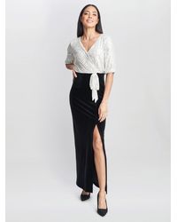 Gina Bacconi - Matilyn Maxi Sequin Dress With Velvet Skirt - Lyst
