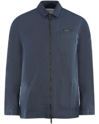 Lyle & Scott - Cotton Ripstop Navy Blue Overshirt Jacket - Lyst