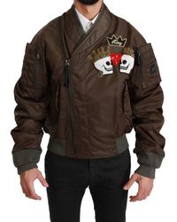 Dolce & Gabbana - Beaded Crown Skull Logo Jacket - Lyst