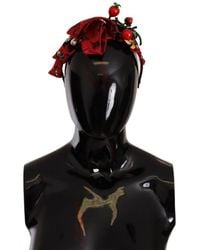 Dolce & Gabbana - Red Tiara Berry Fruit Crystal Bow Hair Diadem Headband Silk - Lyst