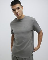 River Island - T-Shirt Slim Fit Long Sleeve Cotton - Lyst