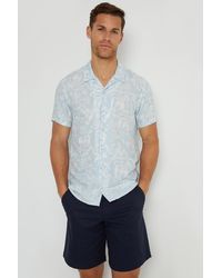Threadbare - Light 'Bankie' Floral Print Revere Collar Short Sleeve Shirt - Lyst