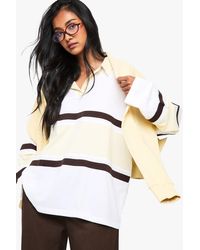 Boohoo - Contrast Collared Detail Rugby Top - Lyst