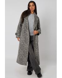 Urban Bliss - Longline Zebra Formal Coat - Lyst