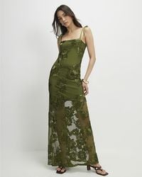 River Island - Maxi Dress Sleeveless Cornelli Square Neck - Lyst