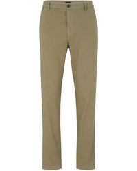 BOSS - Kane Solid Patterned Straight Trousers - Lyst