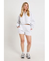 Boohoo - Petite High Waist Sweatshort With Internal Drawcord - Lyst