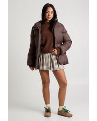 Boohoo - Cinch Waist Hooded Puffer Jacket - Lyst