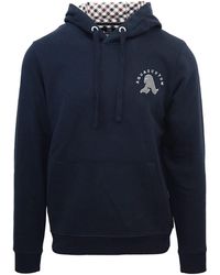 Aquascutum - Hooded Neck Long Sleeve Sweatshirt With Kangaroo Pocket - Lyst