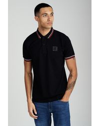 Foray - Short Sleeve Cotton Pique Tipped Polo Shirt - Lyst