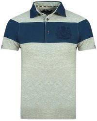 Aquascutum - Colour Block Aldis Crest Chest Logo Polo Shirt Cotton - Lyst