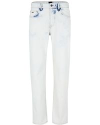 BOSS - Five Pocket Design Straight Leg Jeans - Lyst