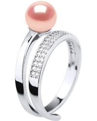 Diadema - Ring Rush Adjustable Freshwater Pearl Round 7-8 Mm Rose Jewelry 925 - Lyst