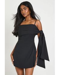 Boohoo - Tailored Strappy Foldover Shift Dress - Lyst