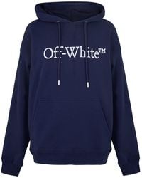 Off-White c/o Virgil Abloh - Off Oversize Hooded Neck Long Sleeve Sweatshirt - Lyst