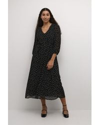 Kaffe - Jurk Regular Fit Black/white Dot Black Offwhite - Lyst