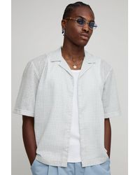 BoohooMAN - Oversized Micro Flannel Slub Revere Shirt - Lyst