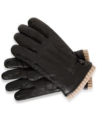 Barneys Originals - Goat Leather Glove With Cream Knit Cuff - Lyst