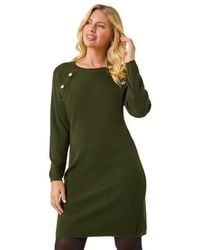 Roman - Petite Button Detail Knit Dress - Lyst