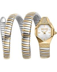 Just Cavalli - Snake Watch, Rose Color Case, Dial, Two Tone & Stainless Steel Bracelet - Lyst