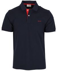 GANT - Contrast Collar Ss Polo Shirt Evening Cotton - Lyst