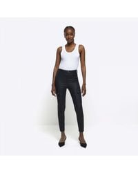 River Island - Skinny Jeans High Waisted Coated Cargo Viscose - Lyst