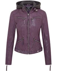 Infinity Leather - Hooded Classic Biker Jacket - Lyst