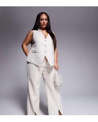 ASOS - Curve Co-Ord Embellished Boucle Trouser - Lyst
