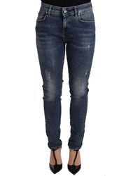 Dolce & Gabbana - Skinny Denim Katoenen Stretchjeans Met Blauwe Wassing - Lyst