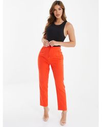 Quiz - High Waist Tailored Trousers - Lyst