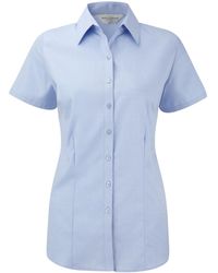 Russell - Collection /Ladies Herringbone Short-Sleeved Shirt (Light) - Lyst