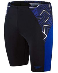 Speedo - Eco Endurance+ Splice Jammer Shorts In Zwart Blauw - Lyst