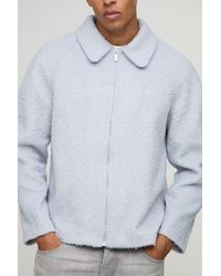 BoohooMAN - Oversized Raglan Sleeve Wool Look Overshirt - Lyst