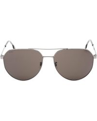 BOSS - Ruthenium Frame Grijze Lens Zonnebril - Lyst