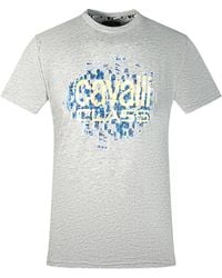 Roberto Cavalli - Gradien Scales Design Logo T-Shirt Cotton - Lyst