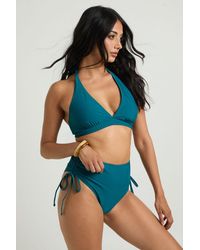 Boohoo - Tummy Control Ruched High Waist Bikini Bottom - Lyst